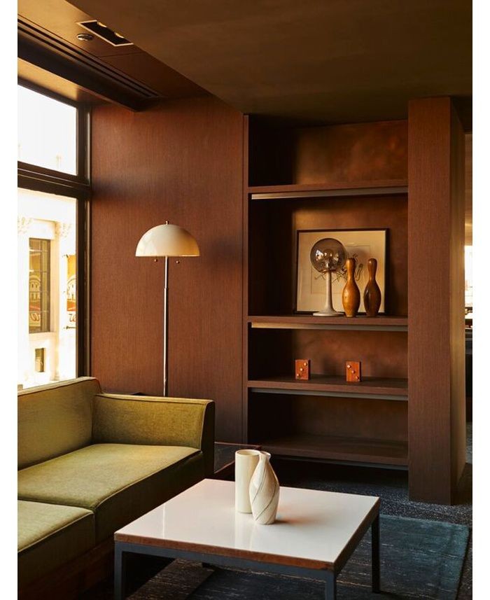 Interior of The Robey hotel in Chicago, designed by Nicolas Schuybroek Architects and Marc Merckx Interiors.