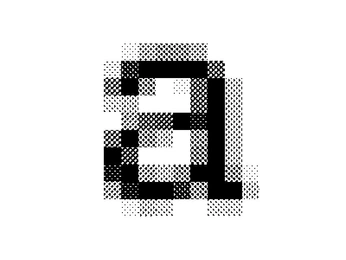 A cover of "像素與文字的碰撞" cluster. The owner is rarin. The cluster description is "此主題探討兩種媒介的協同作用，體現文字設計如何與像素圖像設計碰撞，激發新的視覺語言。". The cluster consists of 58 elements.