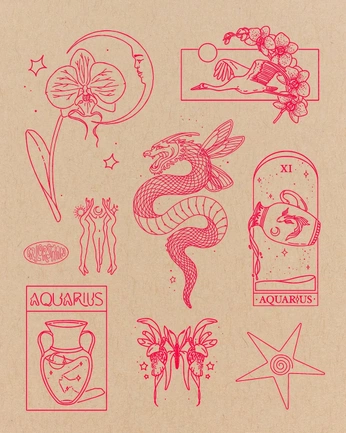 A cover of "tattoos" cluster. The owner is meglev. The cluster consists of 50 elements.