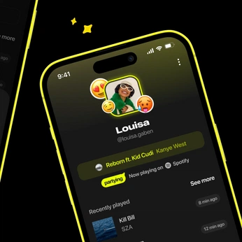 A cover of "iOS design" cluster. The owner is vj. The cluster description is "mobile designs that spark joy". The cluster consists of 386 elements.