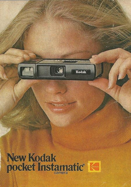 A Pinterest pin added by halliekathryn on Nov 14, 2024. The author is libby. May present: kodak camera 1970s ad, 1970s, kodak, camera, instamatic.