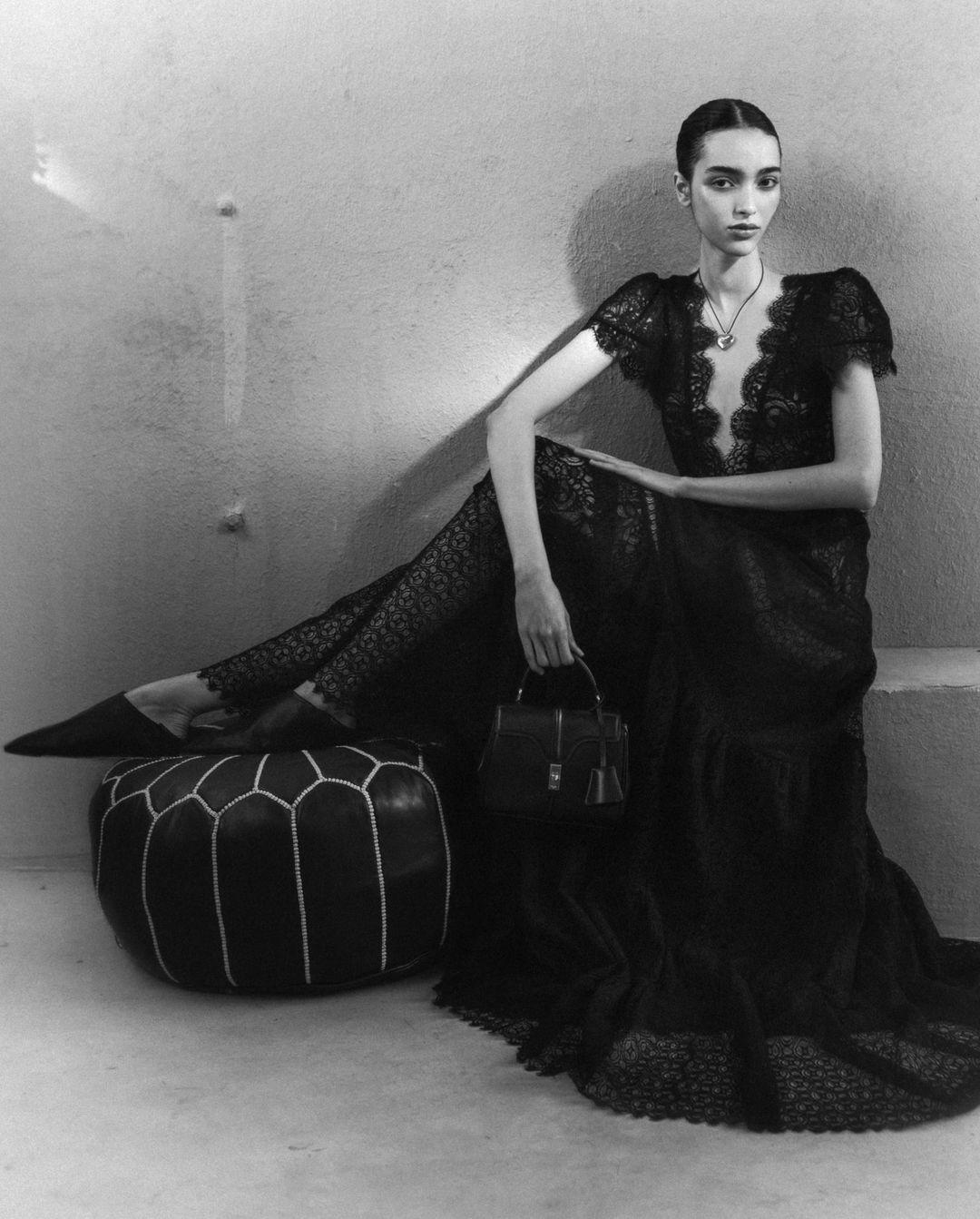 Model Ghita wears Celine and Prada for "Retratos en la Medina."