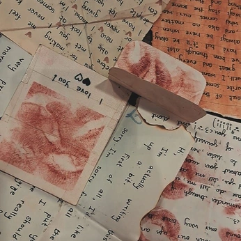 A cover of "love letters" cluster. The owner is cookiesnscreams. The cluster consists of 28 elements.