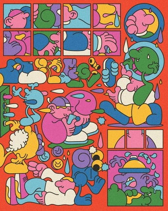 A cover of "editorial illustrations" cluster. The owner is lv2142. The cluster consists of 5 elements.