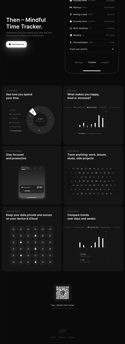 UI/UX design for the Then – Mindful Time Tracker mobile application ...