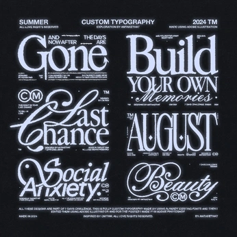 A cover of "Typography" cluster. The owner is nottoogordo. The cluster consists of 3 elements.