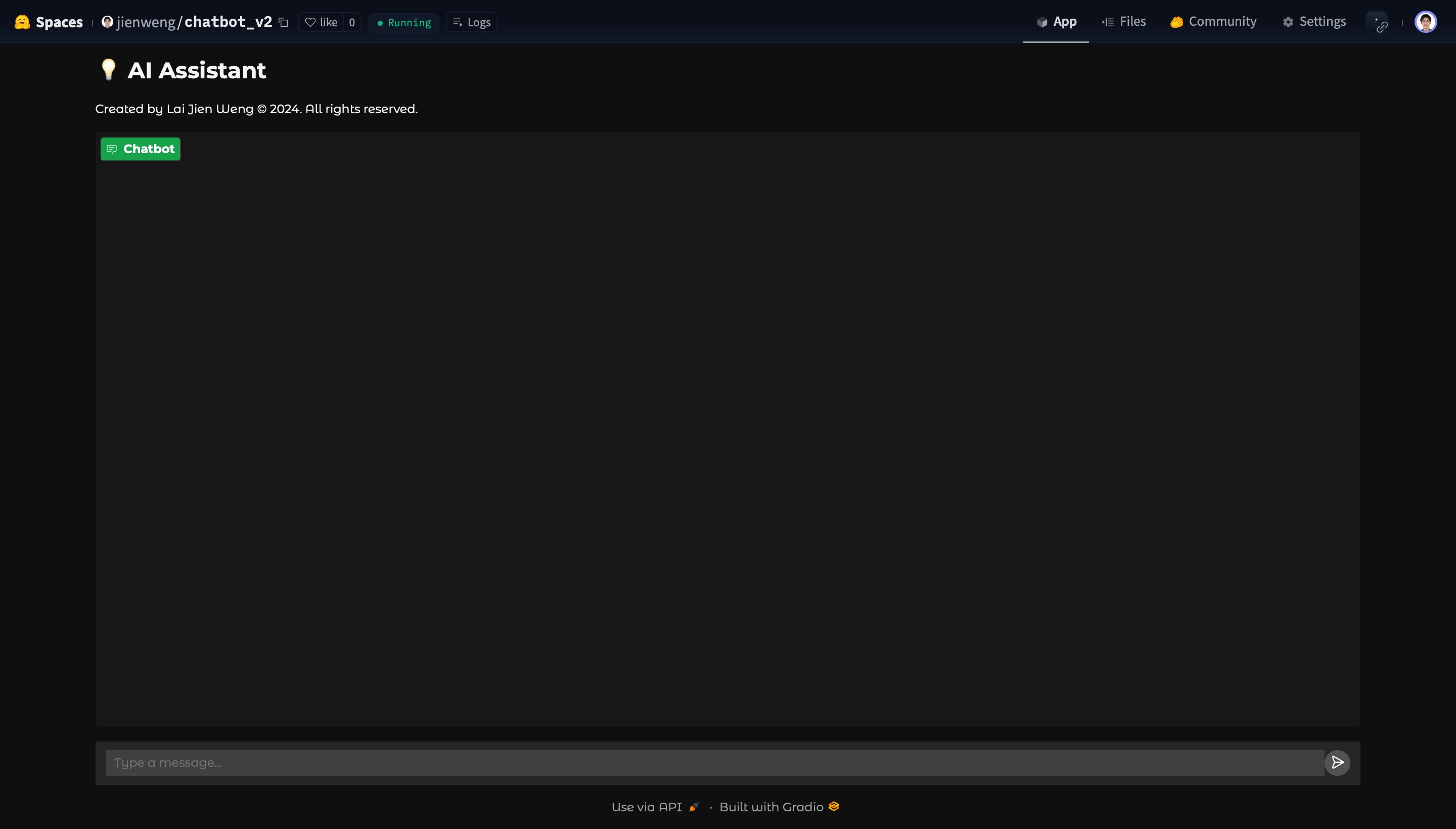 Chatbot interface