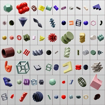 A cover of "3D Elements" cluster. The owner is btrzz. The cluster consists of 8 elements.