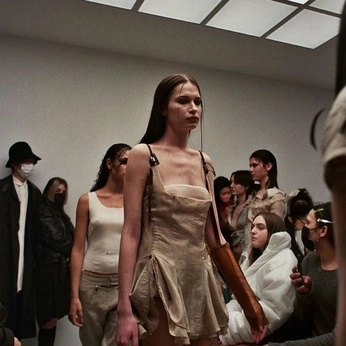 A cover of "Fashion" cluster. The owner is sadlittlebug. The cluster description is "🤍👜🧺". The cluster consists of 32 elements.