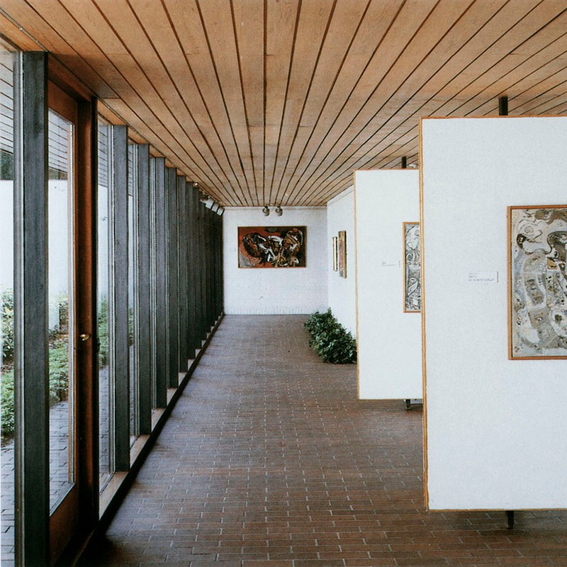 Interior of the Louisiana Museum of Modern Art by architects Vilhelm Wohlert and Jørgen Bo.