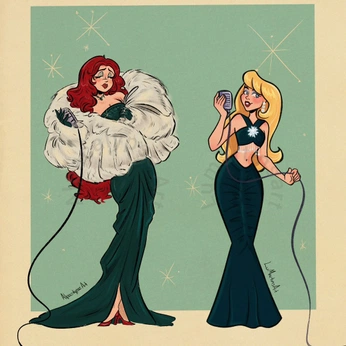 A cover of "Pinup Illustrations" cluster. The owner is designerkristen. The cluster consists of 2 elements.