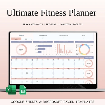 A cover of "Fitness Planner" cluster. The owner is spreadsheetshub. The cluster description is "Workout & Gym Progress Tracker Template 2026". The cluster consists of 1 element.