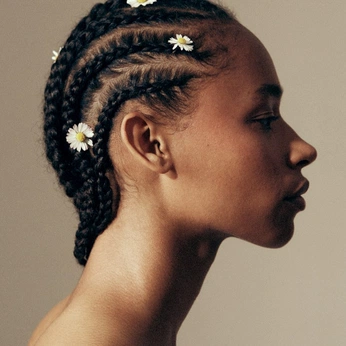 A cover of "HAIR-KIND" cluster. The owner is seene. The cluster description is "A collection of hair of all types and styles". The cluster consists of 43 elements.