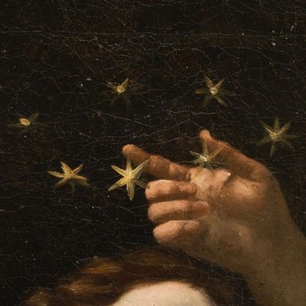 A cover of "🌛 Mystic NYE" cluster. The owner is shadycohen. The cluster description is "Tarot, bubbly flutes, positive manifestations, the stars and the moon". The cluster consists of 21 elements.