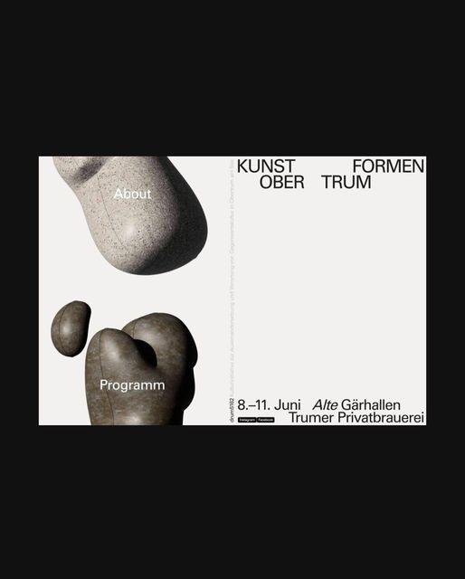 Website for the Kunst Formen Ober Trum festival by Gletscher Markenentwicklung und Gestaltung, 2023.