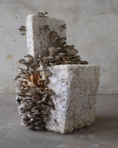 Dirty chairs, a sculpture by Aléa Work made from recycled paper and ...