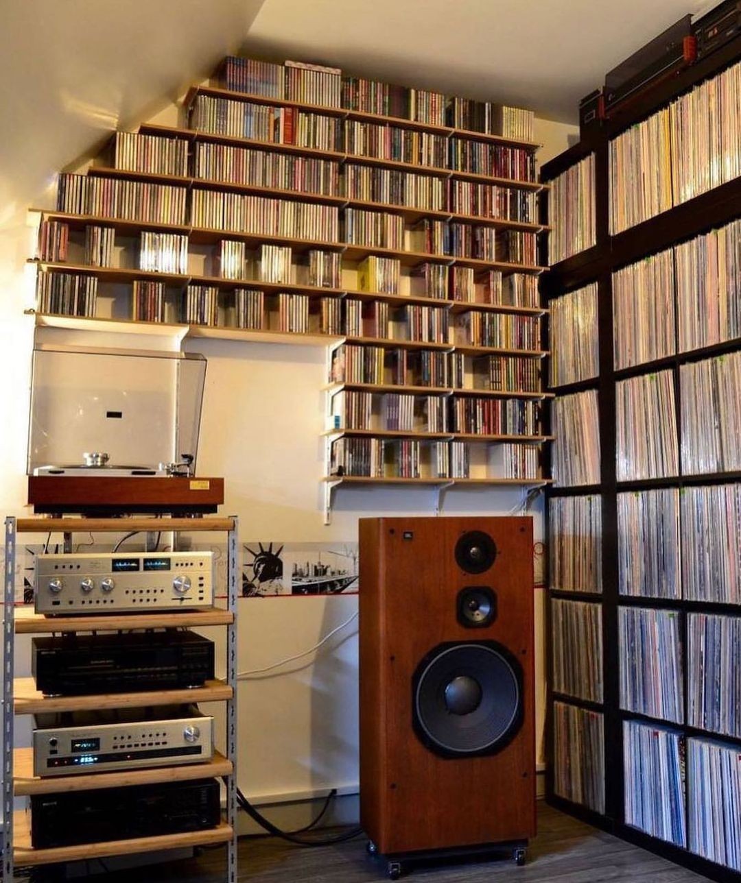 An image added by elizabeth on Oct 14, 2022. May present: property, compact disc, phonograph record, computer desk, bookcase.