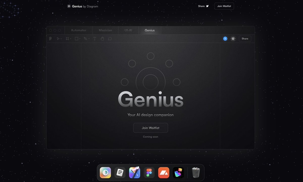 The AI design tool Genius by Diagram, unveiled at Config 2023.