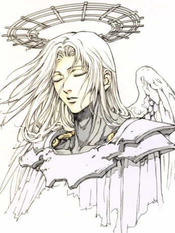 A cover of "illustrated portraits" cluster. The owner is walterallegory. The cluster description is "Yoshitaka Amano inspired character illustration aesthetic". The cluster consists of 22 elements.