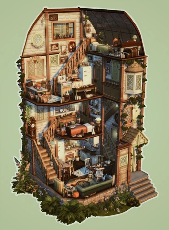 A cover of "sims 4 inspo" cluster. The owner is celyurin. The cluster consists of 1 element.