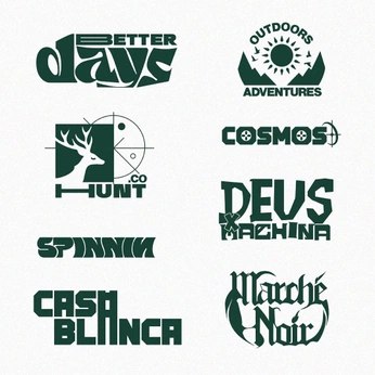 A cover of "Logos and marks" cluster. The owner is roidusoleil. The cluster consists of 68 elements.