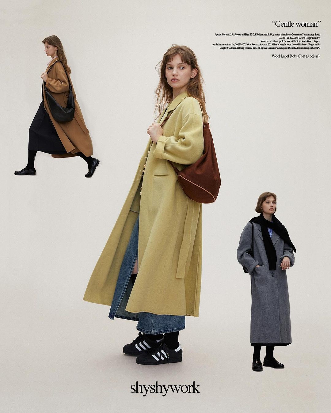 The Wool Lapel Robe Coat from SHYSHYWORK's Autumn 2023 Gentle woman collection.