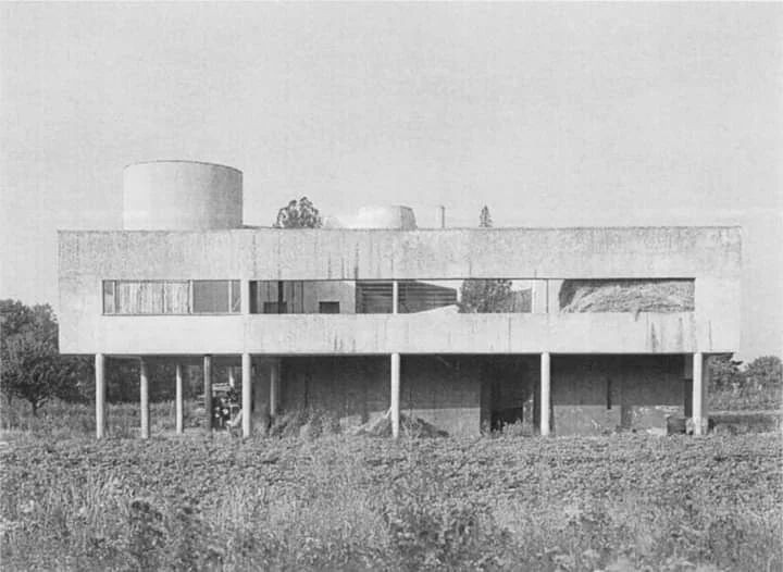 Lucien Hervé's 1959 photograph of Le Corbusier's abandoned Villa Savoye in Poissy, France.