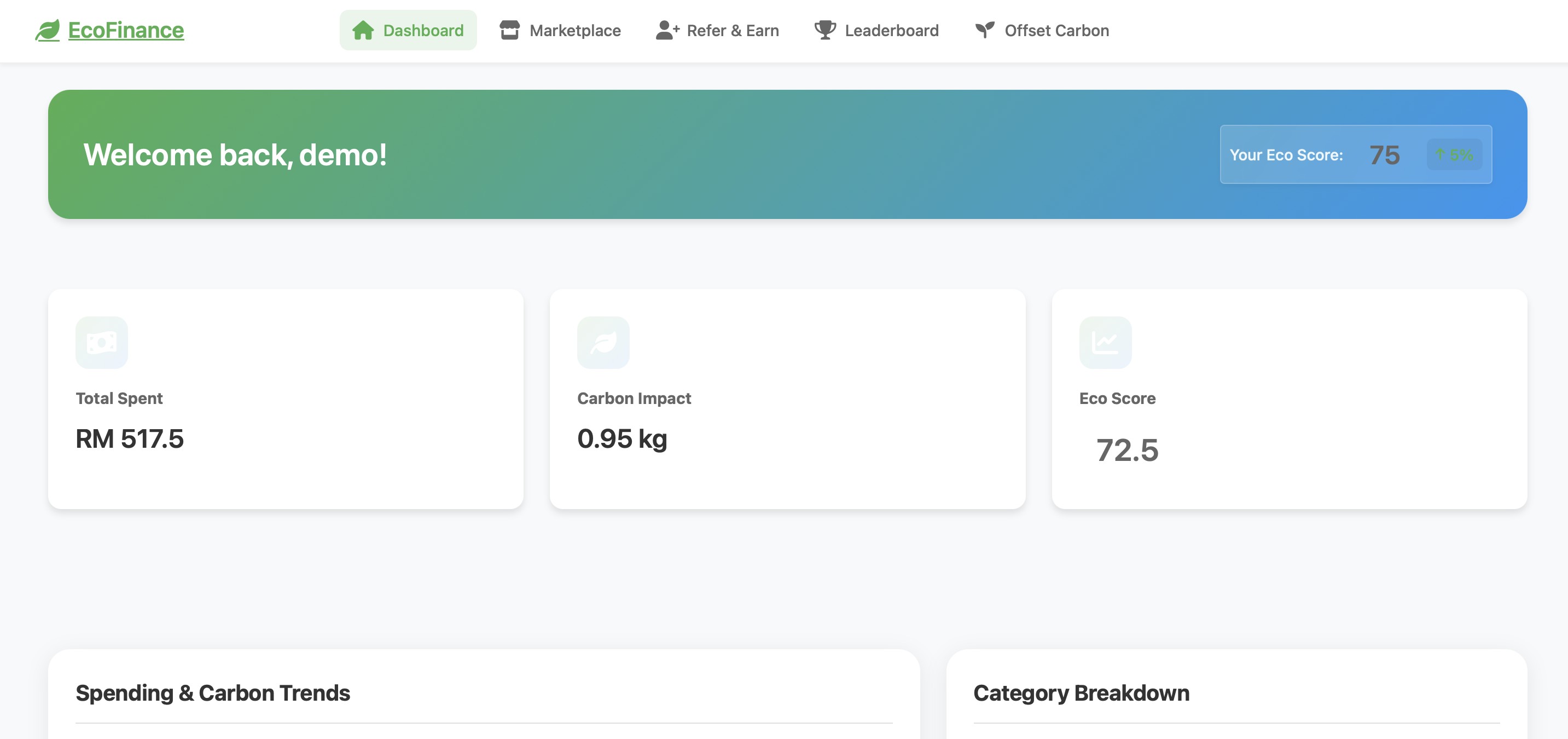 Eco Finance Interface
