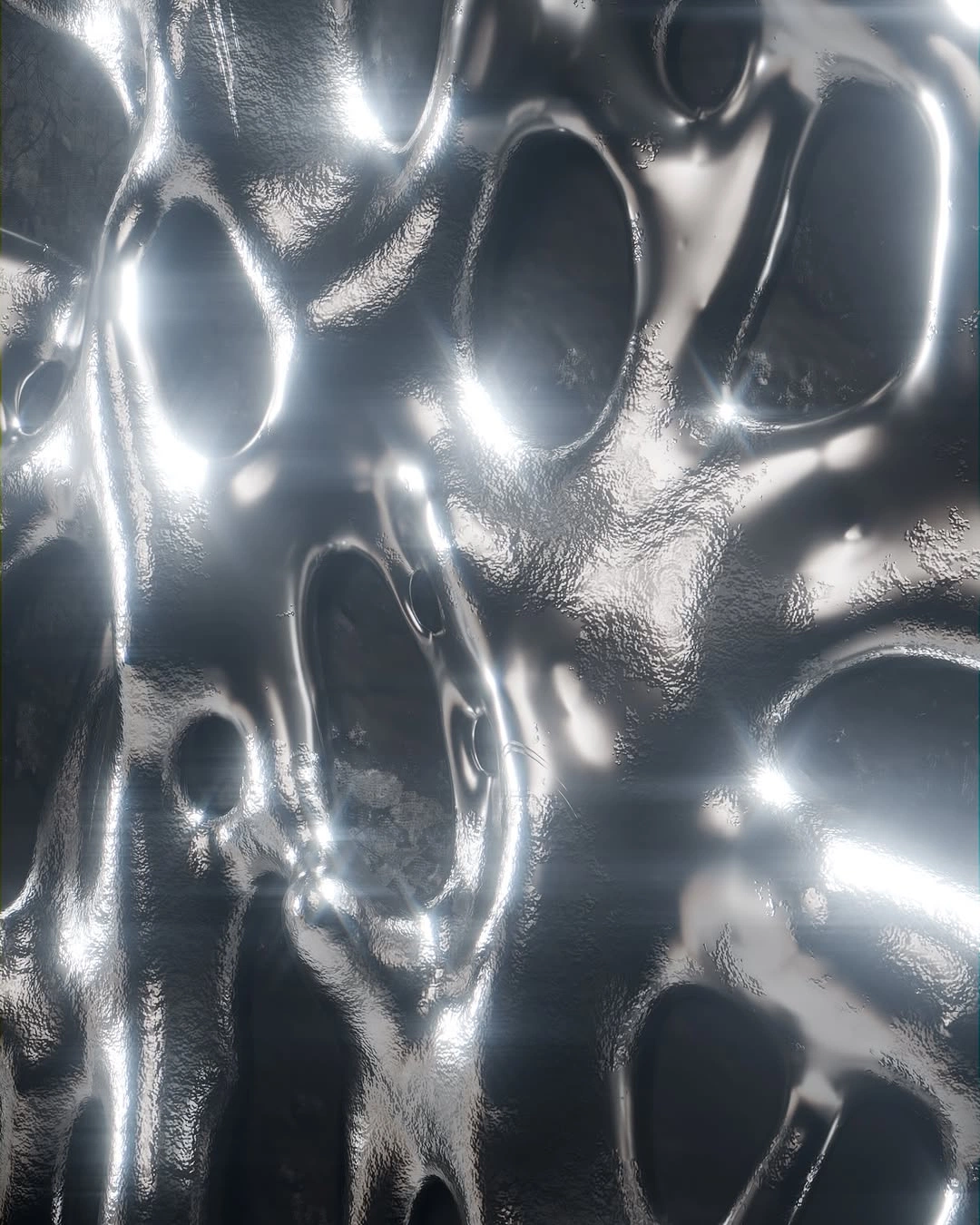 Chrome reflective surface abstract mood
