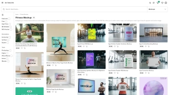 A cover of "Fitness Mockup" cluster. The owner is yadsagar099. The cluster consists of 1 element.