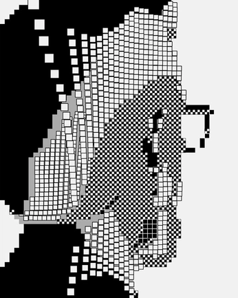 A cover of "圖像輸出與像素利用" cluster. The owner is rarin. The cluster description is "此主題分析像素圖像的技術層面的起點，思考如何最大化利用像素與輸出效果，實現高效且具有視覺吸引力的設計效果。". The cluster consists of 57 elements.