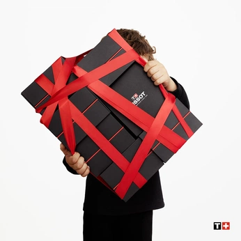 A cover of "THE GIFT OF TIME" cluster. The owner is ctrlstudio. The cluster description is "Digital-first festive campaign for Tissot watches.". The cluster consists of 36 elements.