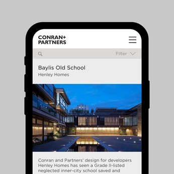 A cover of "Conran & Partners" cluster. The owner is veryownstudio. The cluster description is "https://veryownstudio.com/project/conran-and-partners/". The cluster consists of 10 elements.