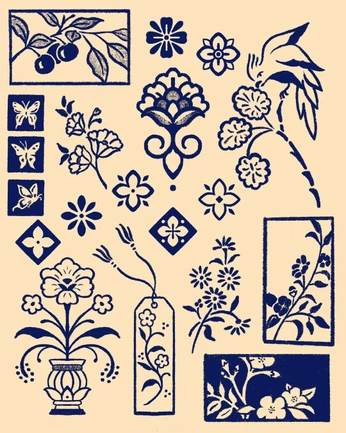 A cover of "Chinoiserie / Toile" cluster. The owner is finchform. The cluster consists of 16 elements.