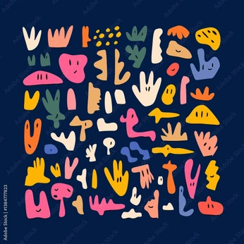 A cover of "Abstract Element Shapes" cluster. The owner is aburadrafiu. The cluster consists of 128 elements.