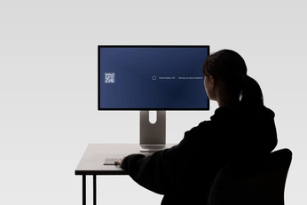 A cover of "Studio Display Mockups" cluster. The owner is devicegraphics. The cluster description is "Featuring the Studio Display Collection by
Device.Graphics™". The cluster consists of 1 element.