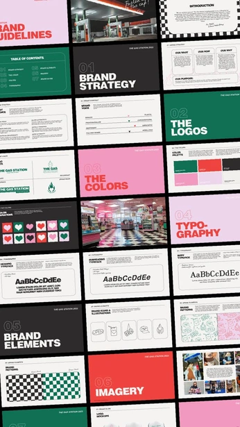 A cover of "brand guidelines" cluster. The owner is riarxw. The cluster consists of 26 elements.