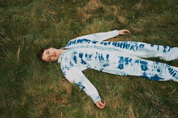 Tie-dye organic cotton denim from the Stella McCartney Spring 2021 collection.
