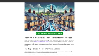 A cover of "Yeadon Gigabit Fibre" cluster. The owner is savedimages. The cluster description is "Yeadon Full Fibre Gigabit Broadband Deals.". The cluster consists of 1 element.