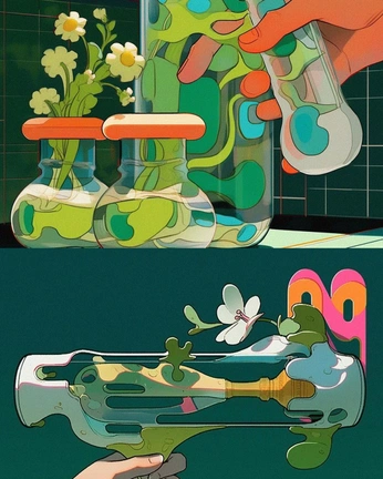 A cover of "aesthetics" cluster. The owner is bonsaigarden. The cluster consists of 6 elements.