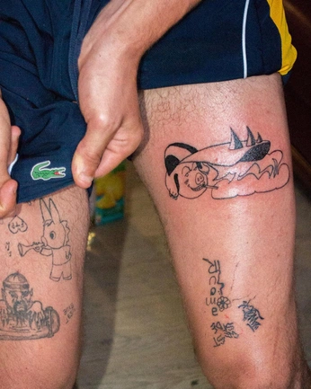 A cover of "Tattoo" cluster. The owner is hugo01. The cluster description is "Tattoo projects using my typography.". The cluster consists of 3 elements.