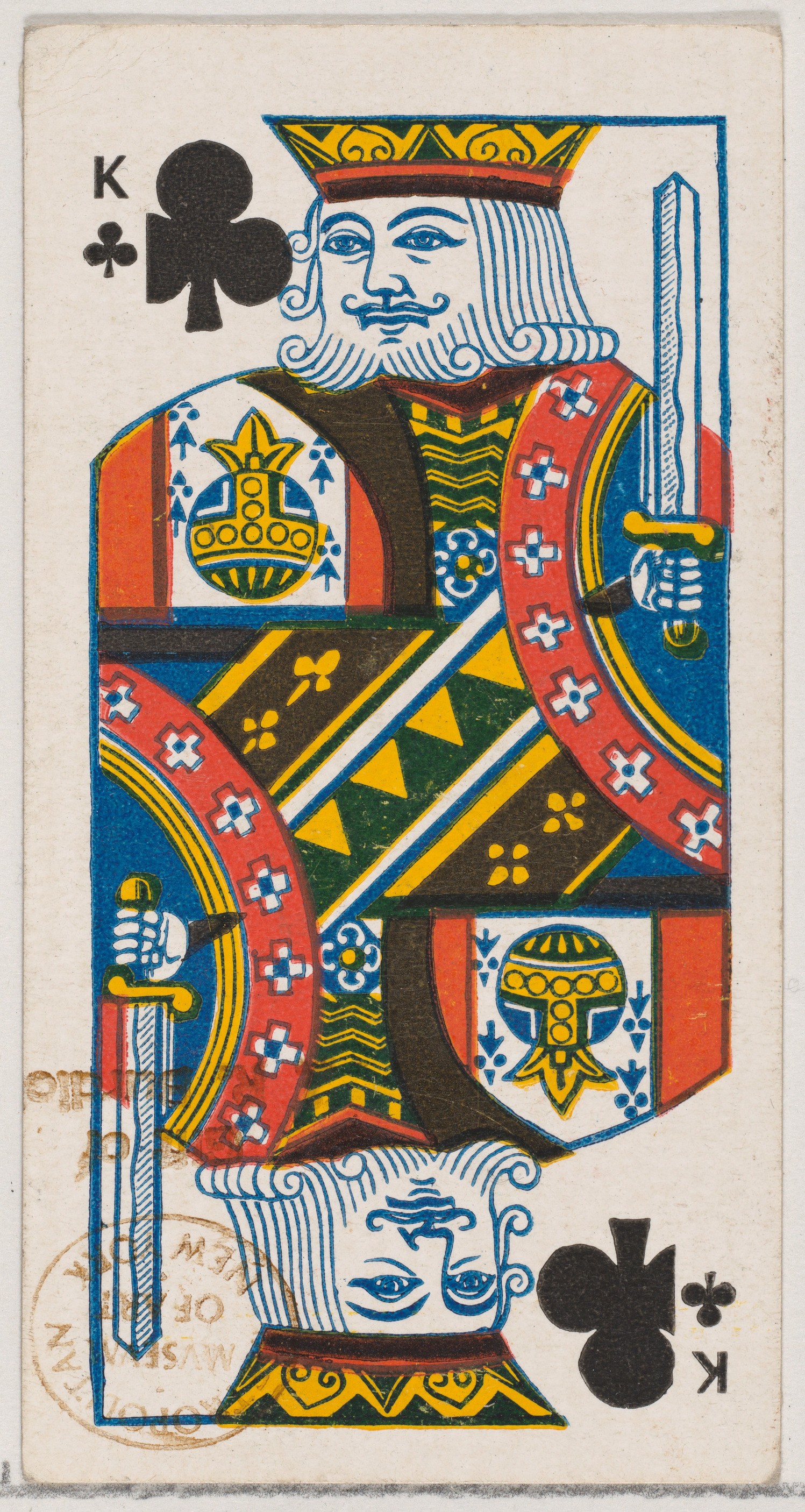 King of Clubs (black), from the Playing Cards series (N84) for Duke brand cigarettes