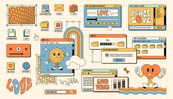 A cover of "Flat illustrations" cluster. The owner is paingko. The cluster consists of 8 elements.