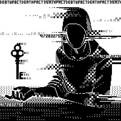 A pixel art representation of the anonymous entity DEATHPACT. / Cosmos