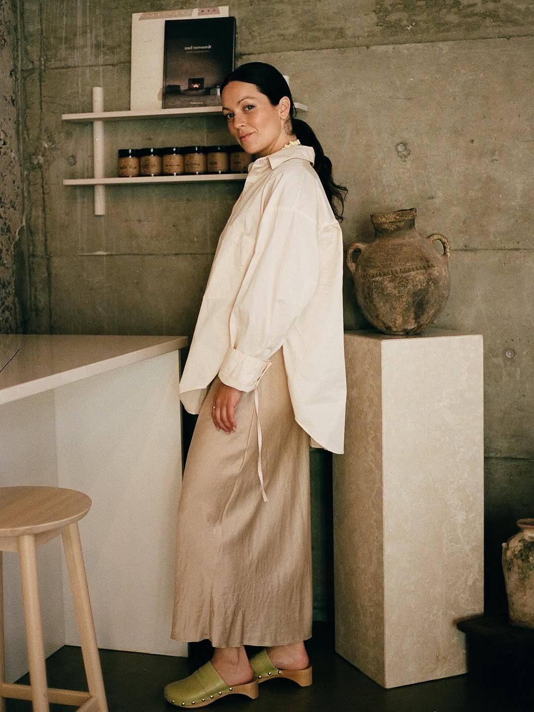 A look from Monos at Cafe Stardust in Kyoto.