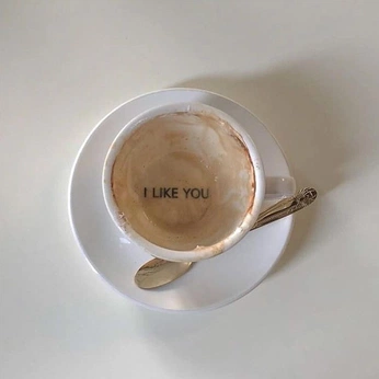 A cover of "Nick + Coffee = 🥰" cluster. The owner is katemaguire. The cluster consists of 14 elements.