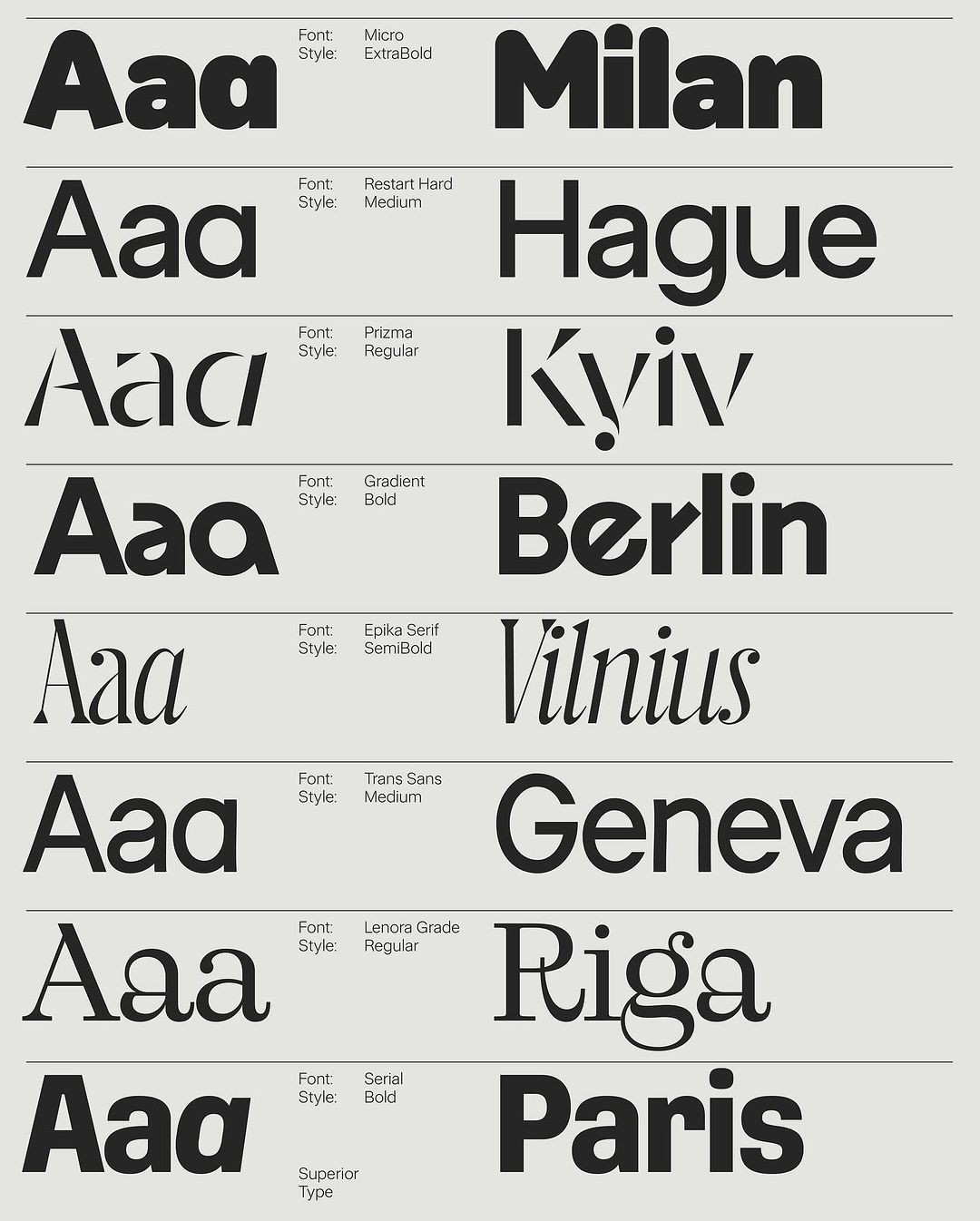 An Instagram carousel post added by designwithjayr on Jan 17, 2024. The author is @superior_type.