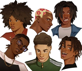 A cover of "Character Design - Men" cluster. The owner is sourgrapefruit. The cluster consists of 19 elements.