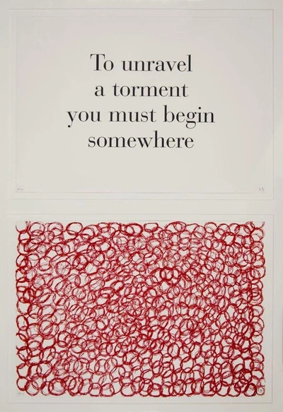 An image added by jack on Aug 17, 2024. May present: louise bourgeois to unravel a torment you must begin somewhere, the museum of modern art, louise bourgeois: what is the shape of this problem?, art.