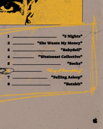 A cover of "Tracklist" cluster. The owner is lunzerart. The cluster consists of 9 elements.